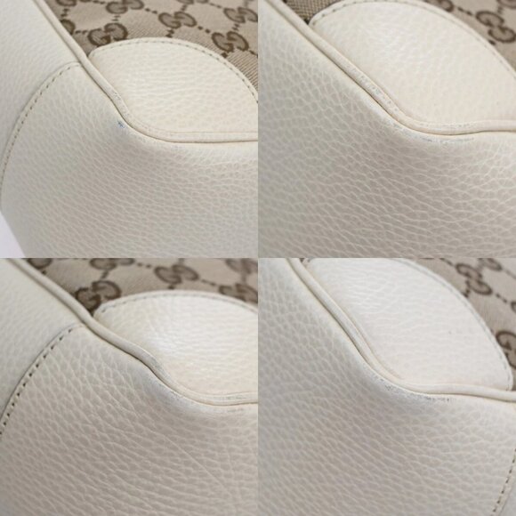 GUCCI Bree GG Pattern 2Way Shoulder Hand Bag Canvas Leather Brown White 93EF241 - Picture 7 of 15